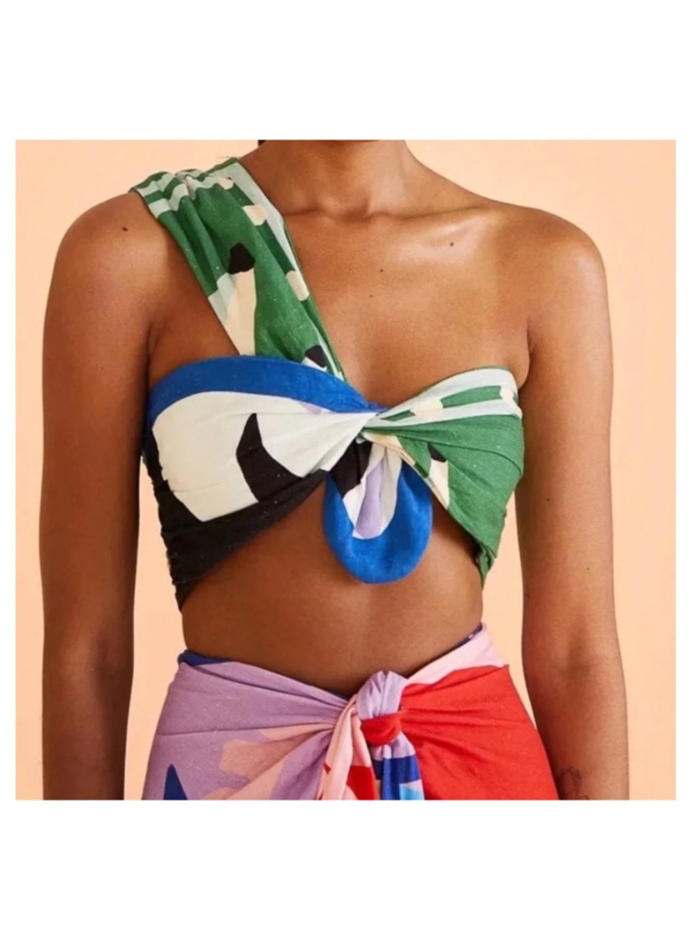 FARM RIO BAHIA SCARVES CROP TOP SIZE L